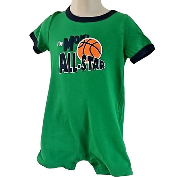 Carter's Baby Green Romper Basketball Short Sleeve Outfit Size 24M - Picture 6 of 7